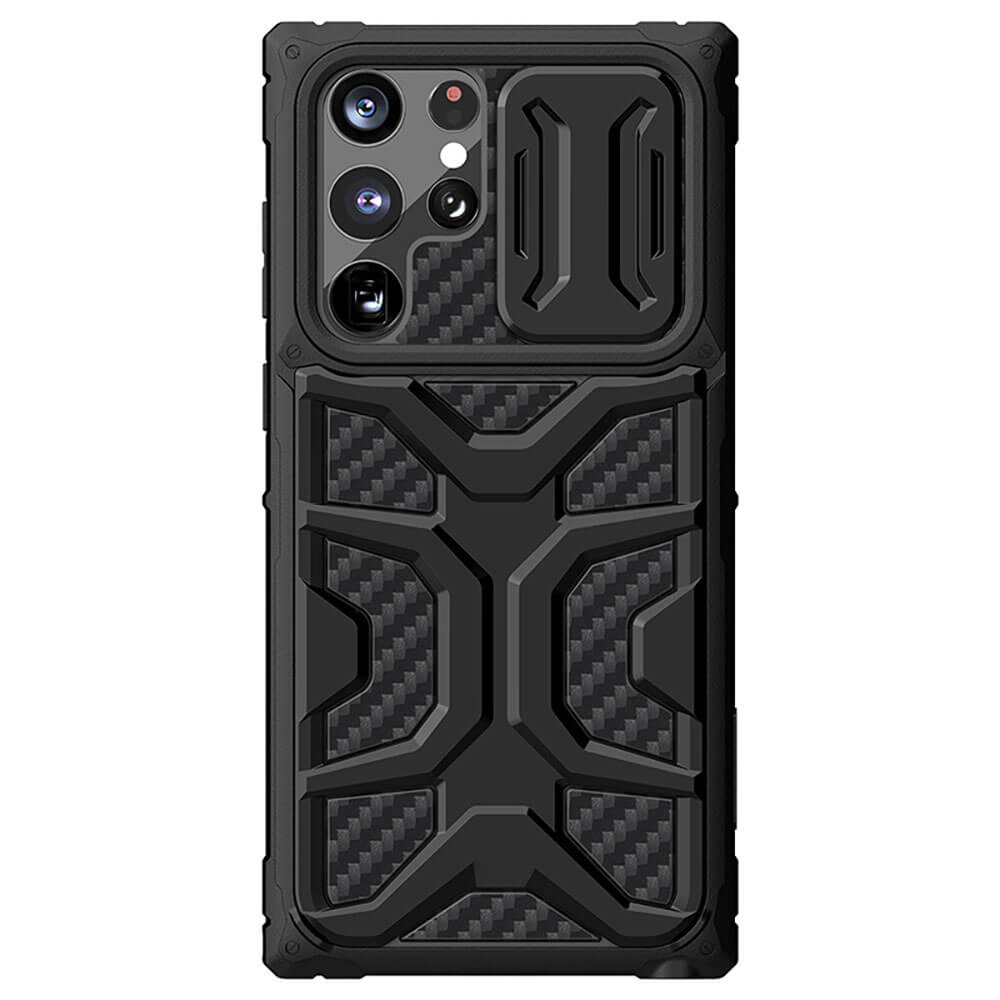 Mecha Shockproof Anti-Drop Slide Lens Phone Case For Samsung Galaxy S22Ultra