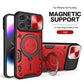 Mecha Lens Protective Cover Magnetic Metal Swivel Bracket Anti-Shatter Phone Case For iPhone