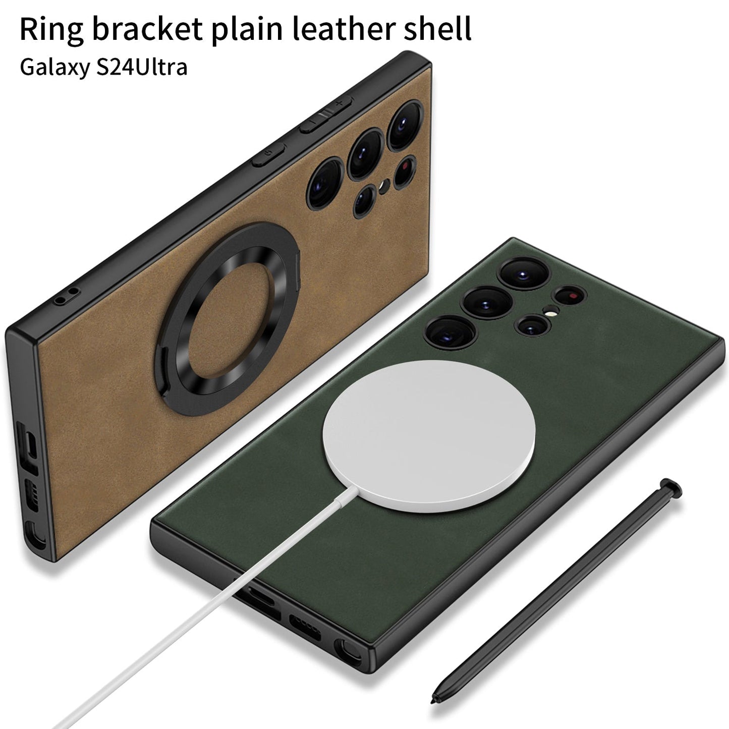 Leather Magnetic Bracket Protective Phone Case For Samsung Galaxy S24 S23 Ultra Plus