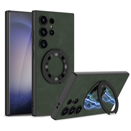 Leather Magnetic Bracket Protective Phone Case For Samsung Galaxy S24 S23 Ultra Plus