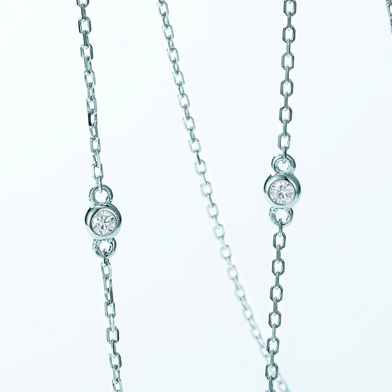 Square Emerald Gemstone Necklace S925 Silver 1.36 Carats Total