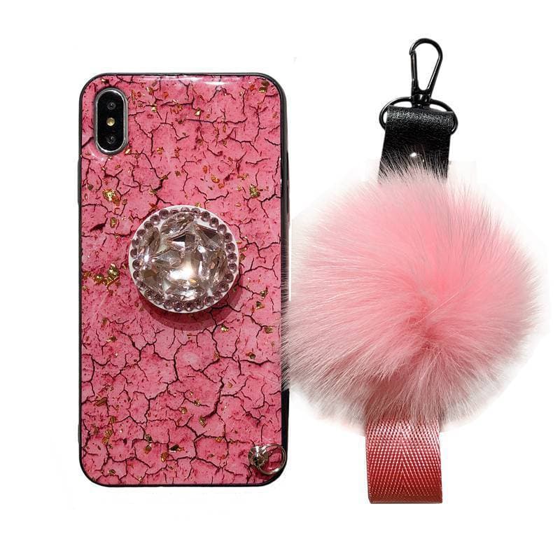 American Style Phone Case For iPhone with Bracket/Fur Ball