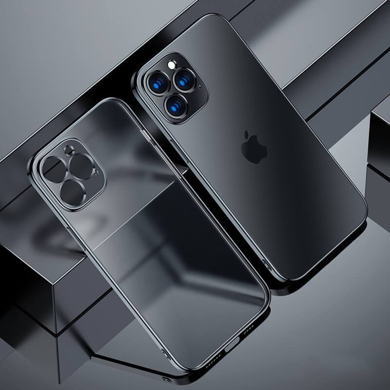 Luxury Square Frame Plating Clear Phone Case For iPhone iPhone Case