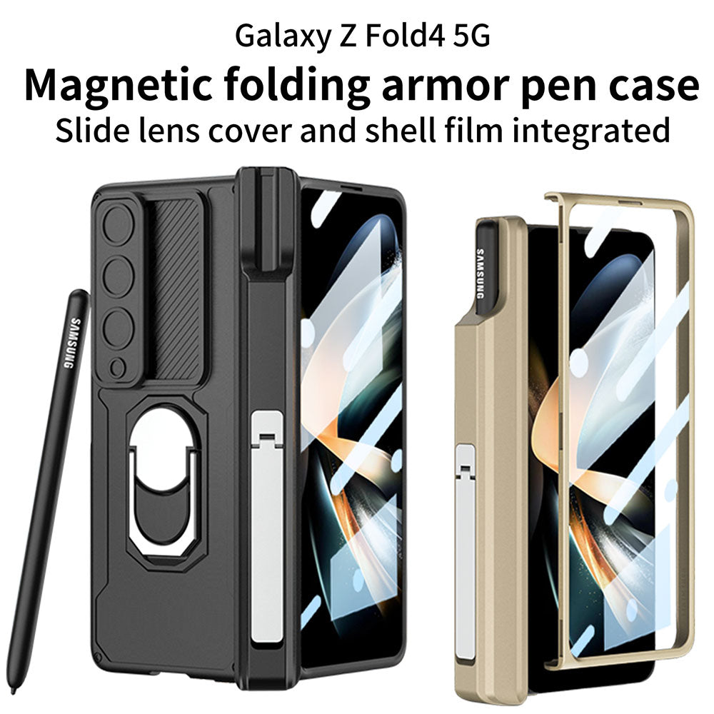 Magnetic Folding Armor Protective Case For Samsung Galaxy Z Fold 4 5G With Back Screen Protector Samsung Cases