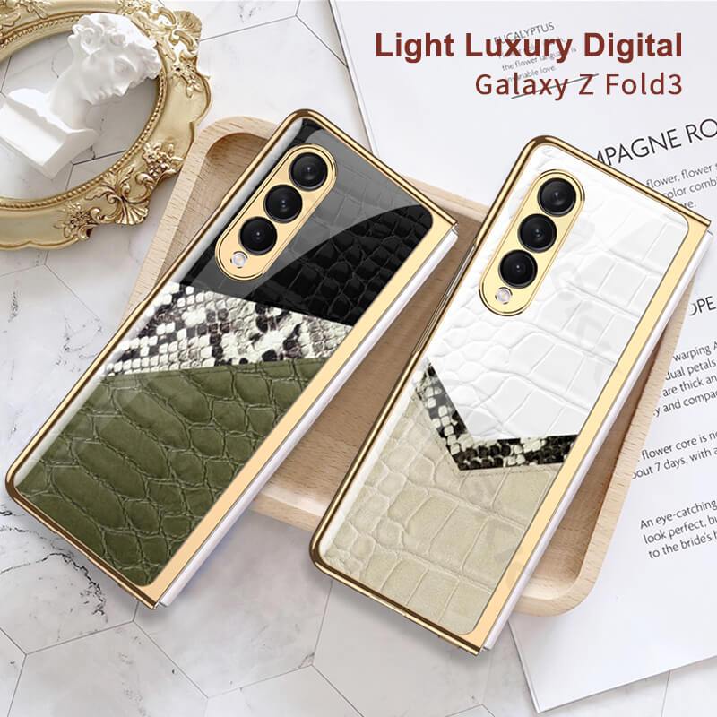 Python Leopard Print Tempered Glass - Samsung Galaxy Z Fold 3 5G Phone Case Samsung Galaxy Z Fold 3 Case