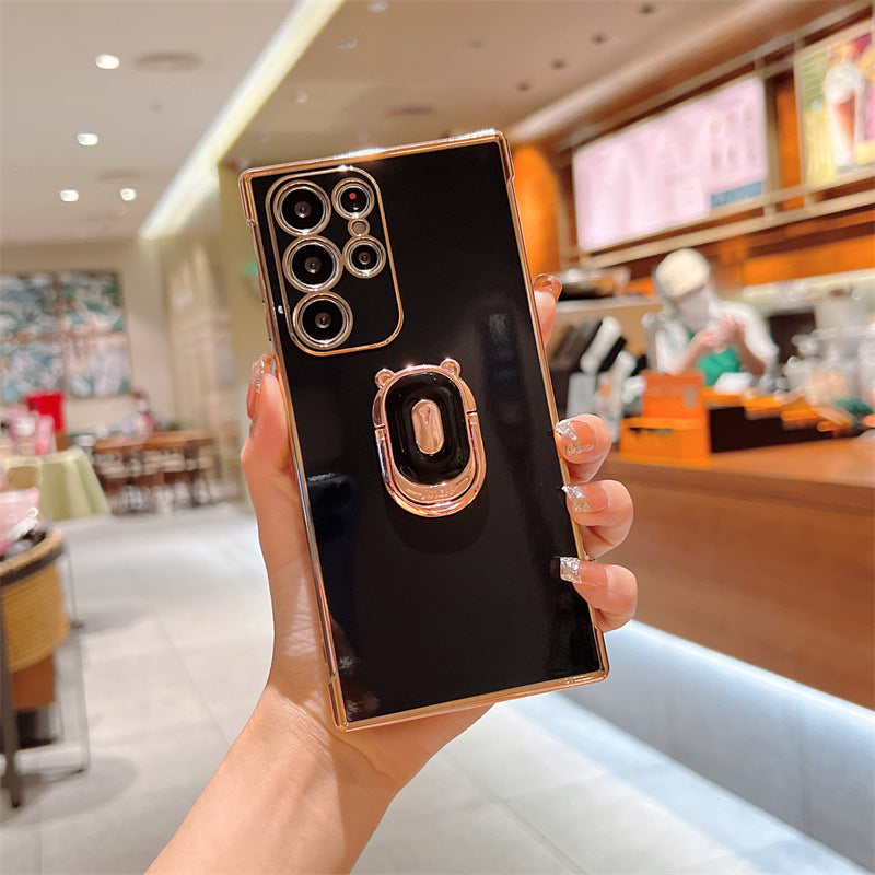 Luxury Electroplating Stand Ring Holder Phone Case With Finger Ring For Samsung Samsung Case