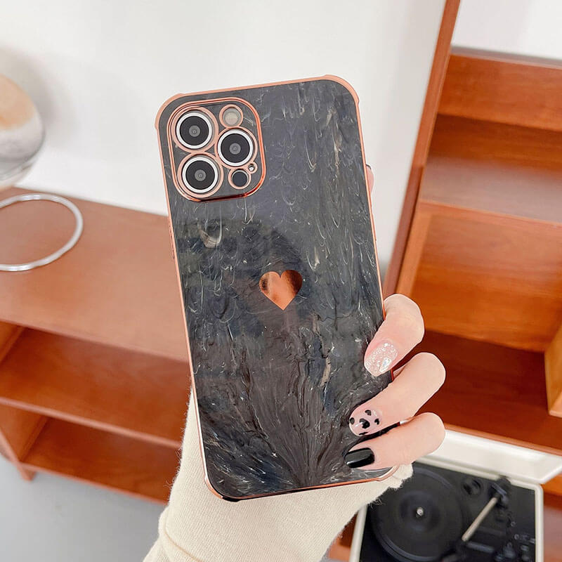 New Marble Pattern Love Logo - Electroplating TPU iPhone Case iPhone Case