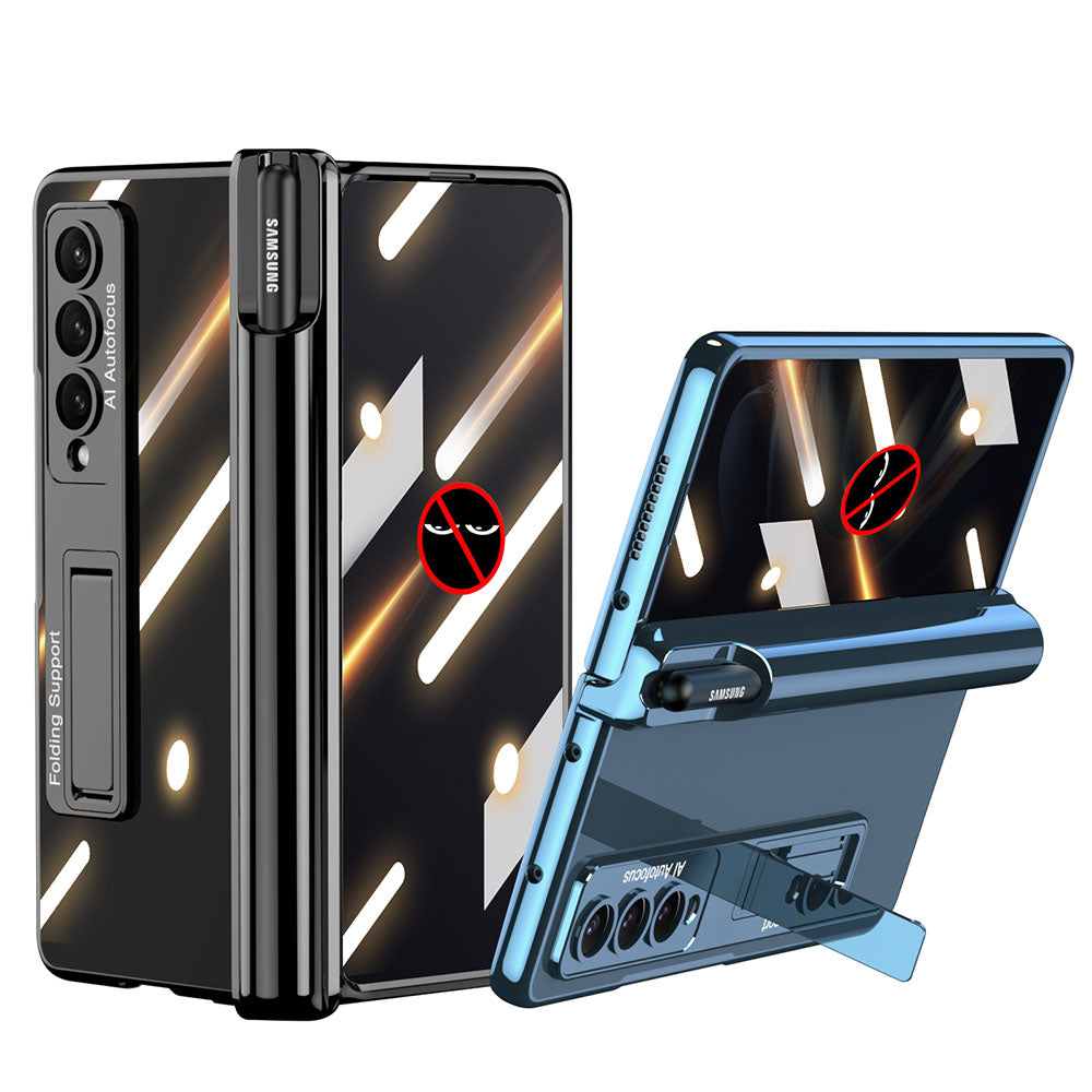 Galaxy Z Fold4 Fold3 | Magnetic Pen Holder Folding Bracket shell Privacy Film Integration Case Samsung Cases