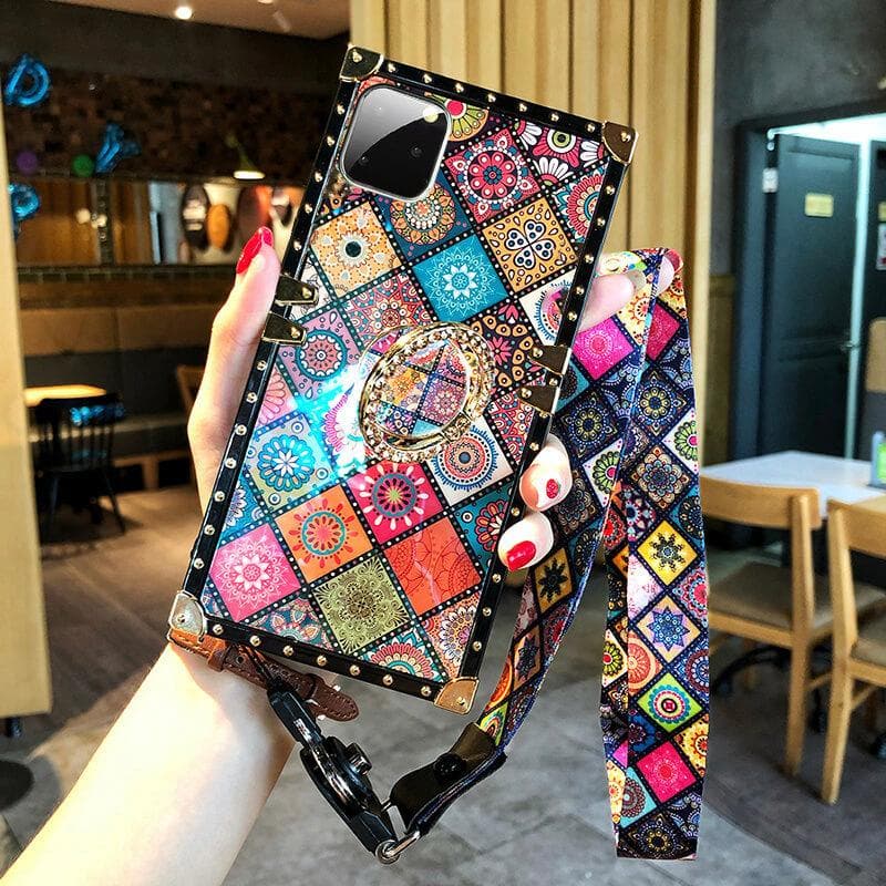 High Quality Bohemian Lanyard Ring Case For iPhone Samsung Huawei