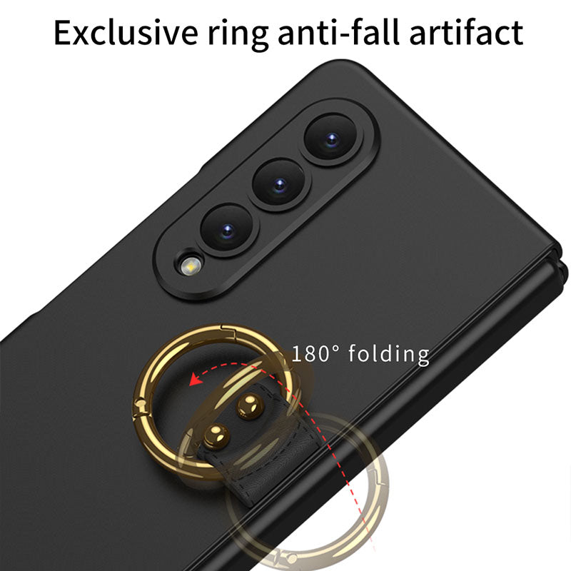 Samsung Galaxy Z Fold 4 5G Ultra-thin All-inclusive Ring Holder Protective Cover With Tempered Glass Screen Samsung Cases