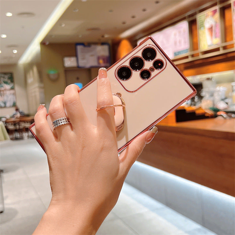 Luxury Electroplating Stand Ring Holder Phone Case With Finger Ring For Samsung Samsung Case