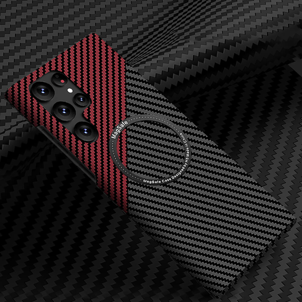 Magnetic Magsafe Carbon Fiber Texture Samsung Case Samsung Cases