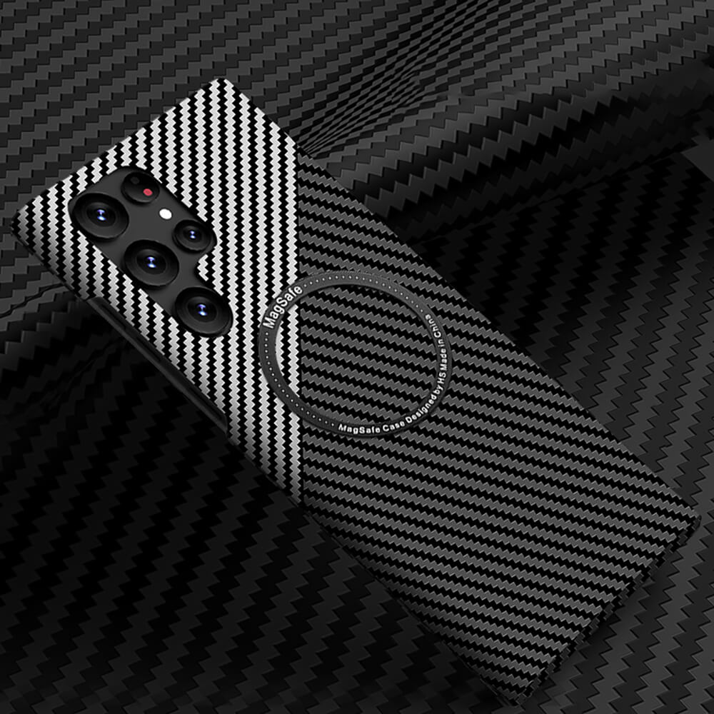 Magnetic Magsafe Carbon Fiber Texture Samsung Case Samsung Cases