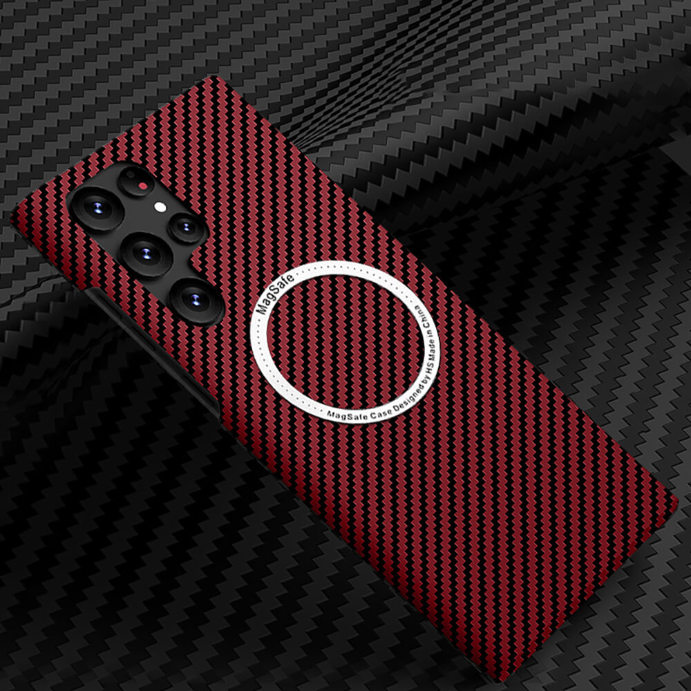 Magnetic Magsafe Carbon Fiber Texture Samsung Case Samsung Cases