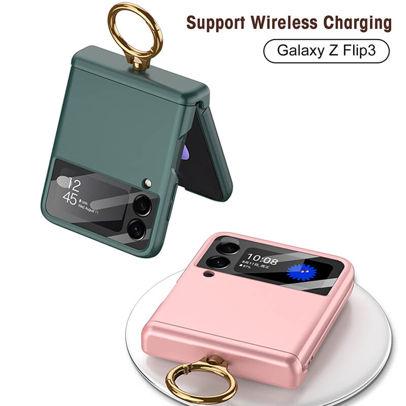 Newest Magnetic All-inclusive Hinge Ring Holder Case For Samsung Galaxy Z Flip3 Flip4 5G Samsung Cases