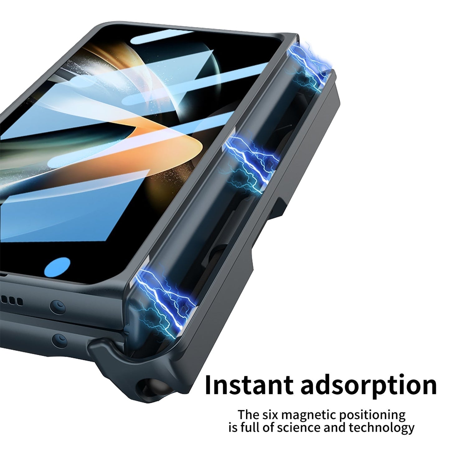 Magnetic Mech S Pen Slot Holder Case for Samsung Galaxy Z Fold4 Fold3 5G Samsung Cases