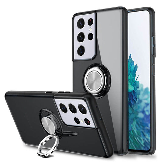 Magnetic Bracket Ring Clear TPU Phone Case For Samsung Samsung Cases