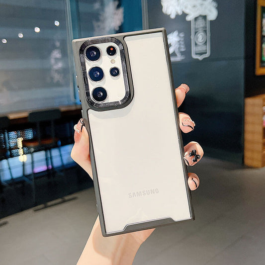 Newest Transparent Acrylic Electroplated Lens Phone Case For Samsung