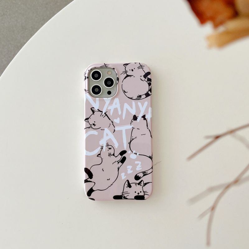 Newest Cute Cat Doodle Soft Shell Phone Case For iPhone iPhone Cases