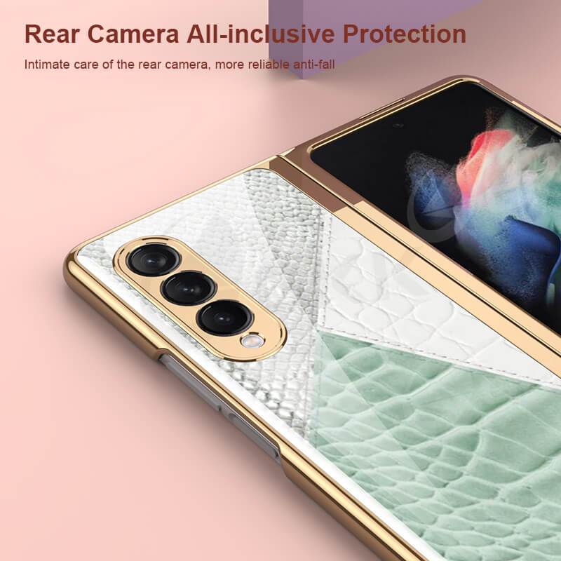 Python Leopard Print Tempered Glass - Samsung Galaxy Z Fold 3 5G Phone Case Samsung Galaxy Z Fold 3 Case