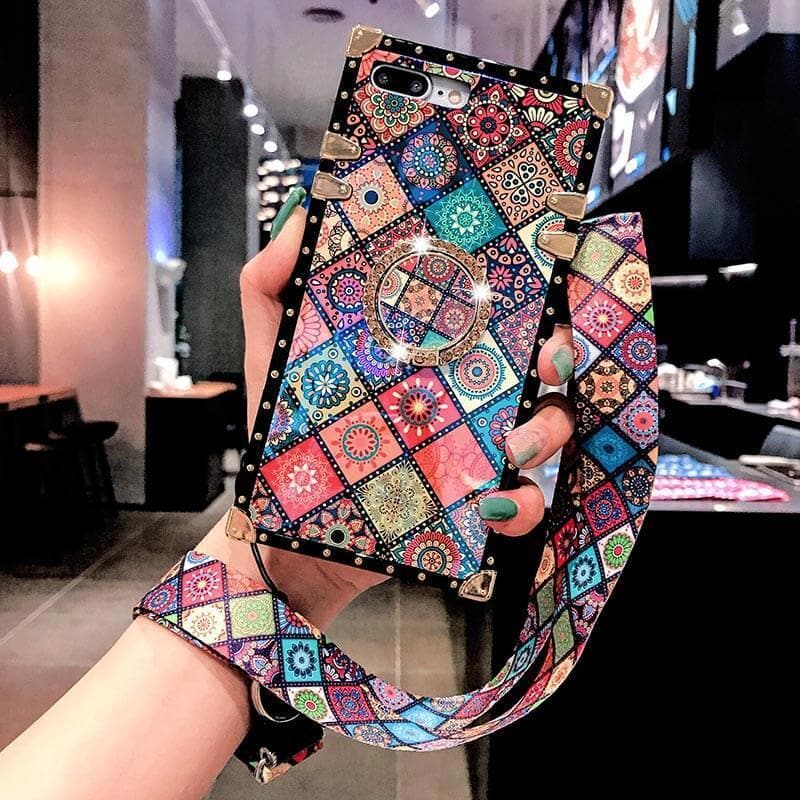 High Quality Bohemian Lanyard Ring Phone Case For Samsung