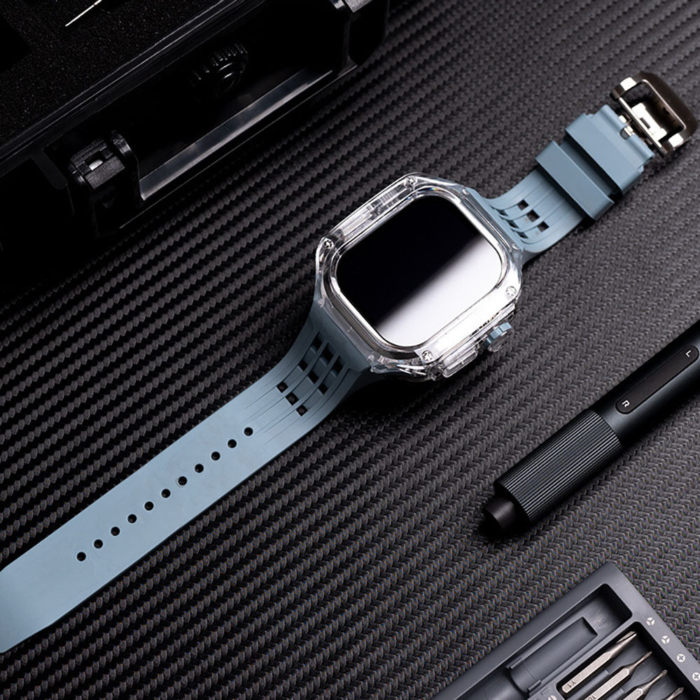 High-End Customized Fully Transparent Watch Case With FKM Band For Apple Watch