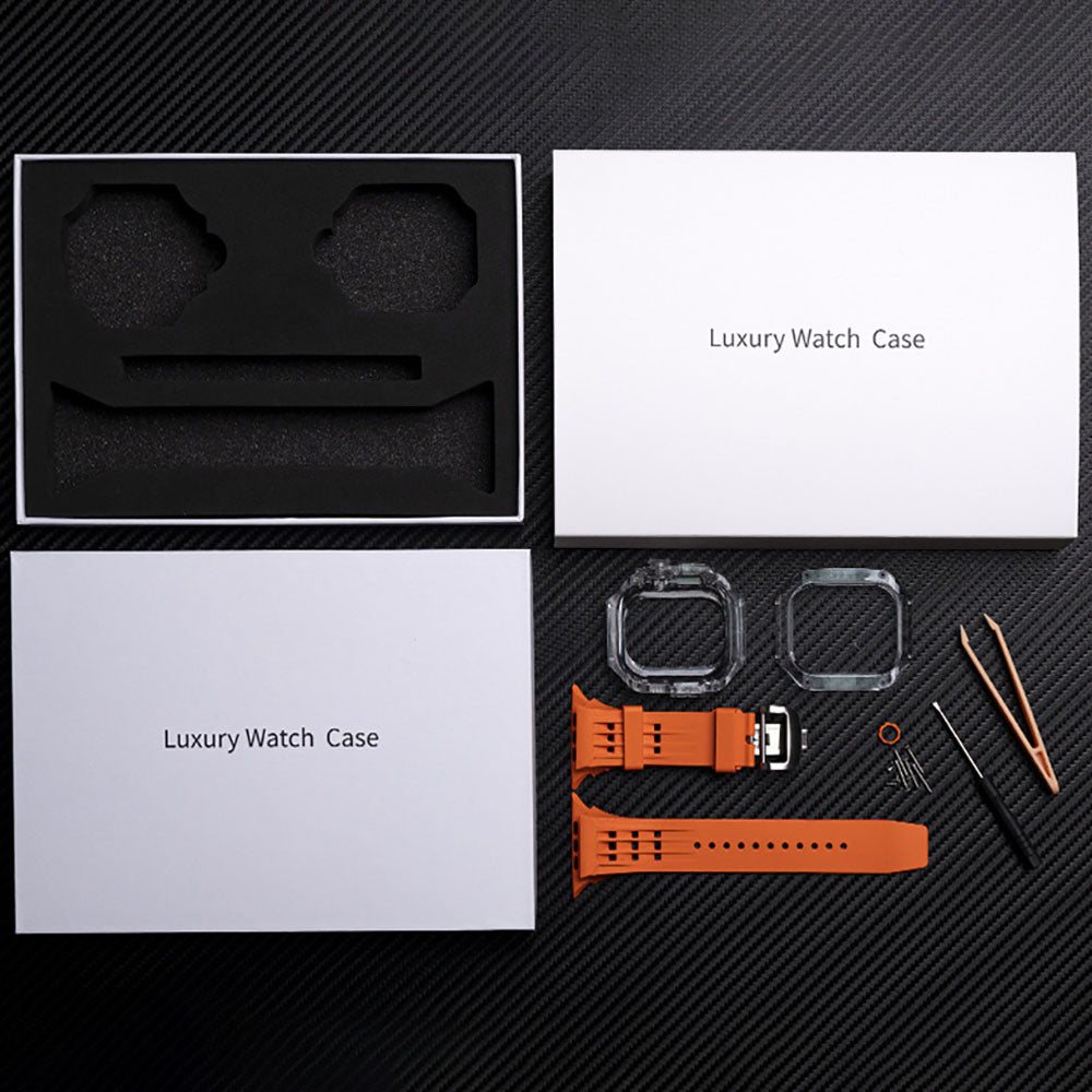 High-End Customized Fully Transparent Watch Case With FKM Band For Apple Watch