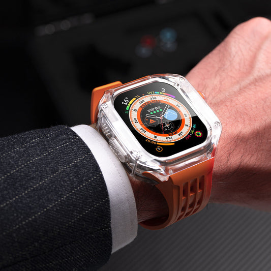 High-End Customized Fully Transparent Watch Case With FKM Band For Apple Watch