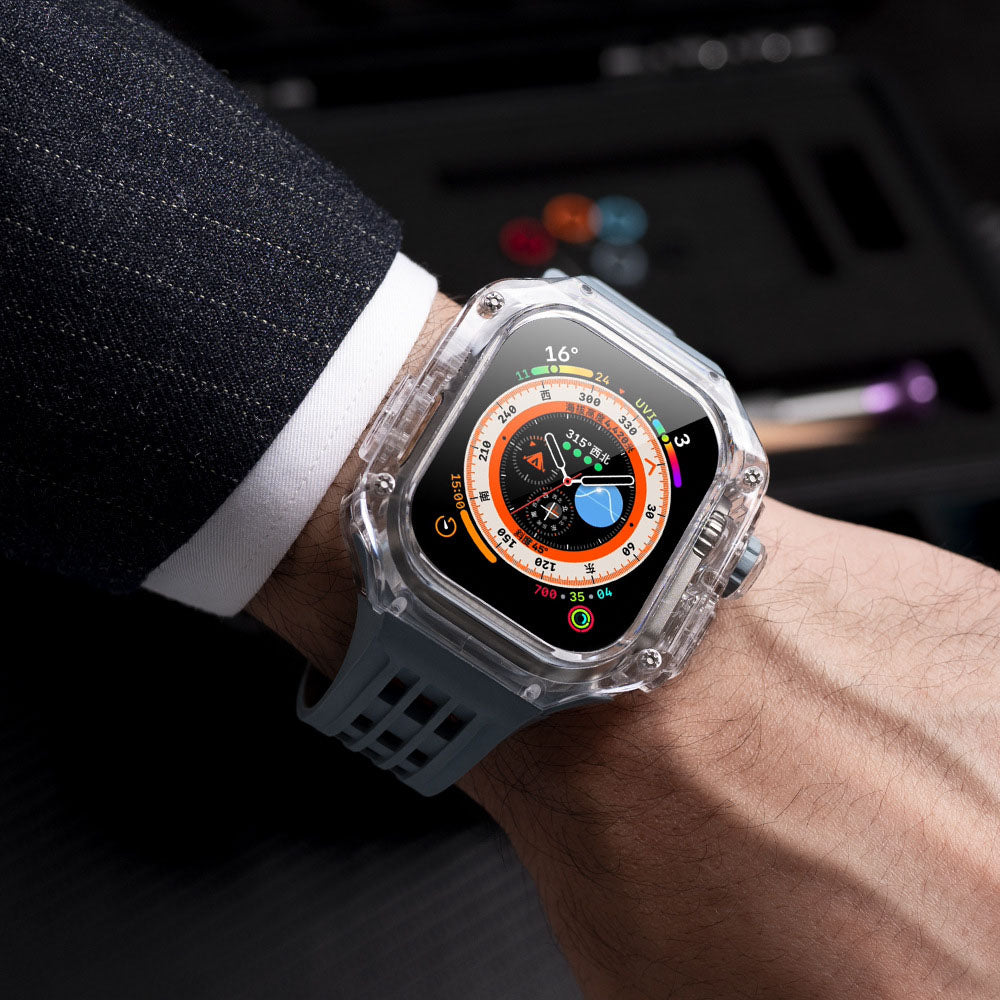 High-End Customized Fully Transparent Watch Case With FKM Band For Apple Watch