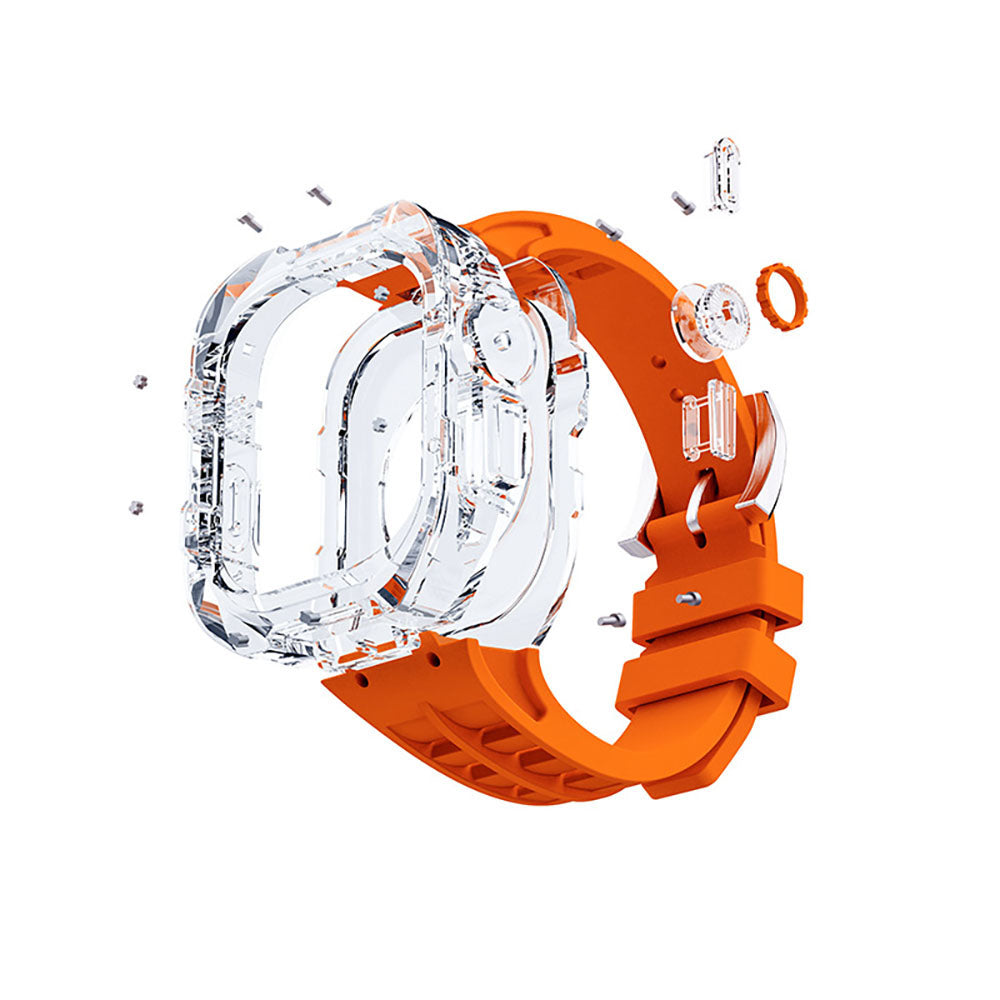 High-End Customized Fully Transparent Watch Case With FKM Band For Apple Watch