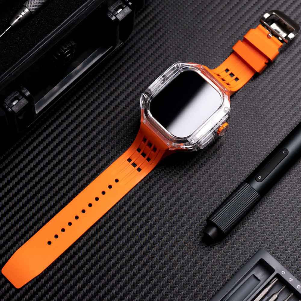 High-End Customized Fully Transparent Watch Case With FKM Band For Apple Watch