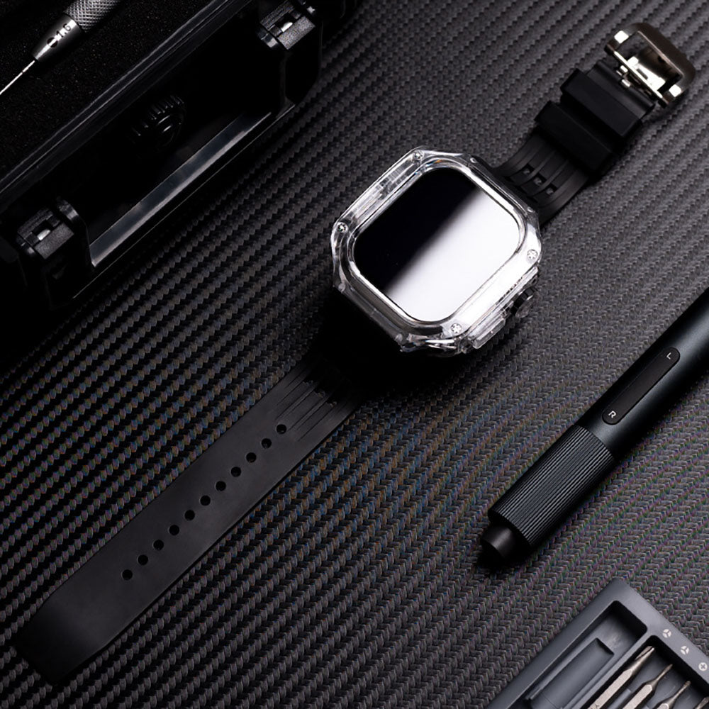 High-End Customized Fully Transparent Watch Case With FKM Band For Apple Watch