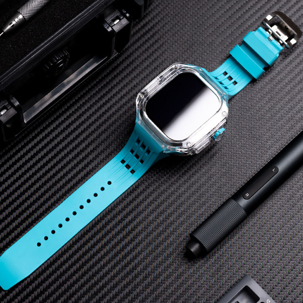 High-End Customized Fully Transparent Watch Case With FKM Band For Apple Watch