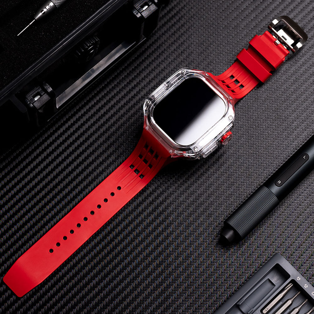 High-End Customized Fully Transparent Watch Case With FKM Band For Apple Watch