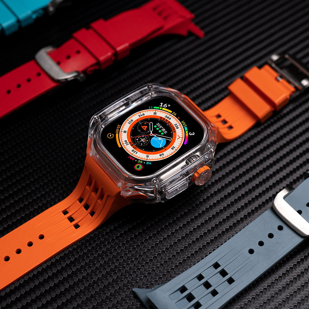 High-End Customized Fully Transparent Watch Case With FKM Band For Apple Watch