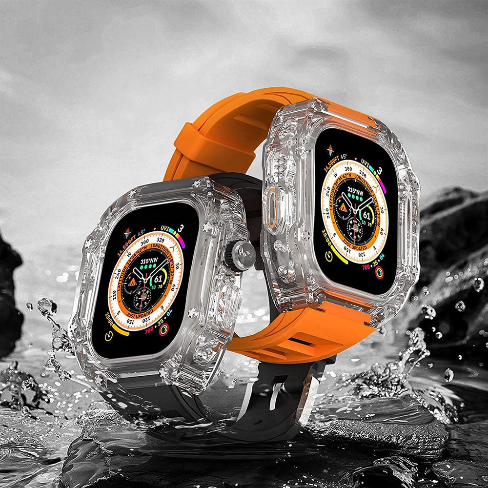 High-End Customized Fully Transparent Watch Case With FKM Band For Apple Watch