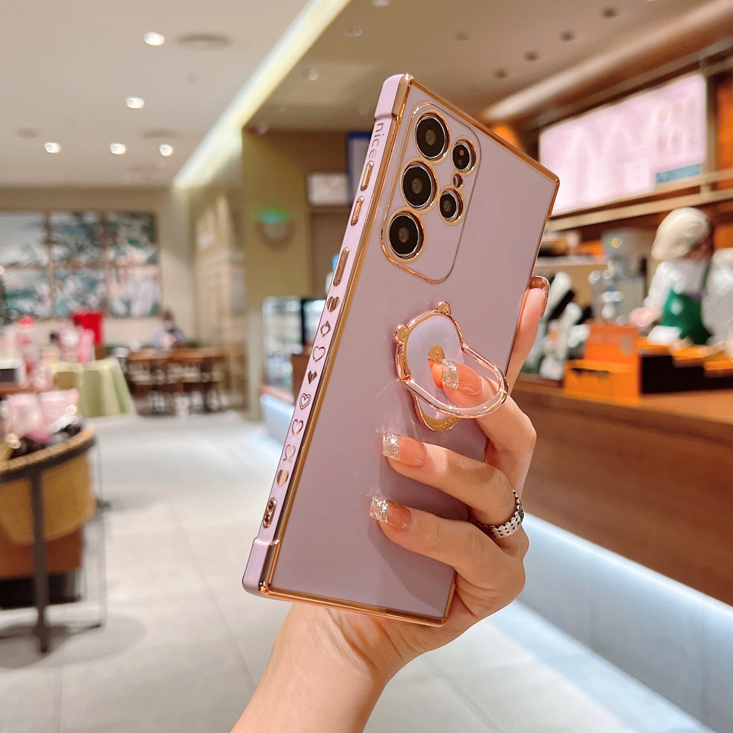 Luxury Electroplating Stand Ring Holder Phone Case With Finger Ring For Samsung Samsung Case