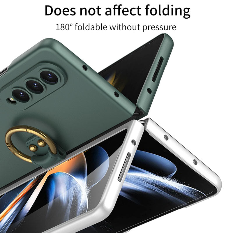 Samsung Galaxy Z Fold 4 5G Ultra-thin All-inclusive Ring Holder Protective Cover With Tempered Glass Screen Samsung Cases
