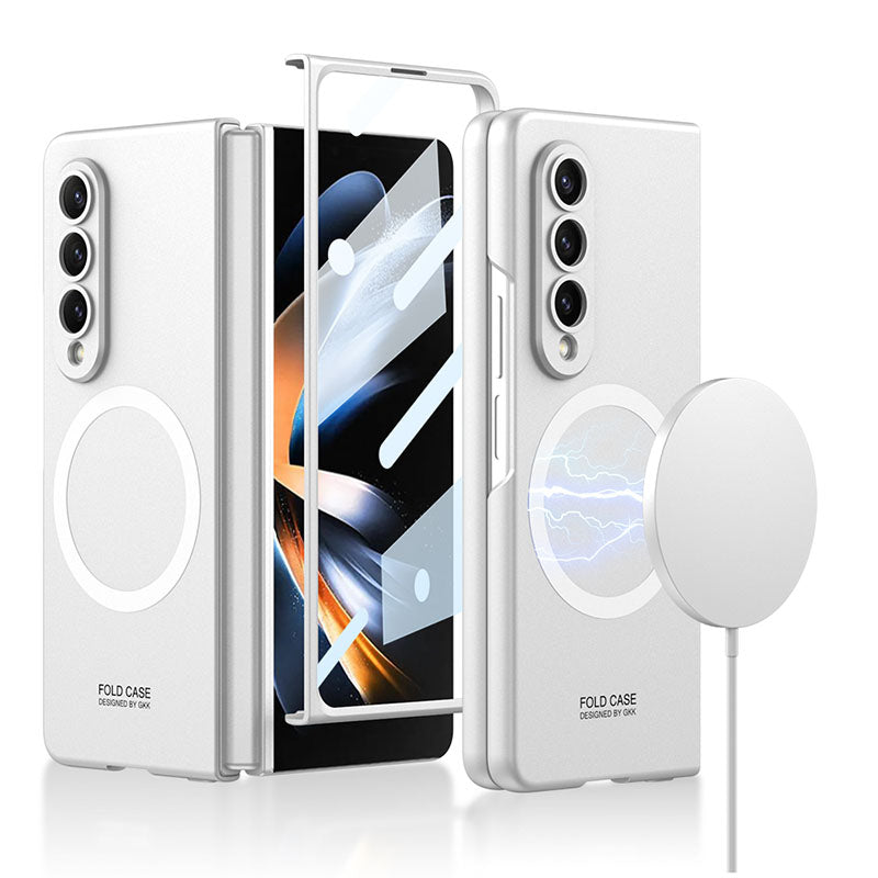 Ultra-thin Protection Magnetic Wireless Charging Phone Case For Samsung Galaxy Z Fold4 Fold3 5G Case With Back Screen Glass Protector Samsung Cases