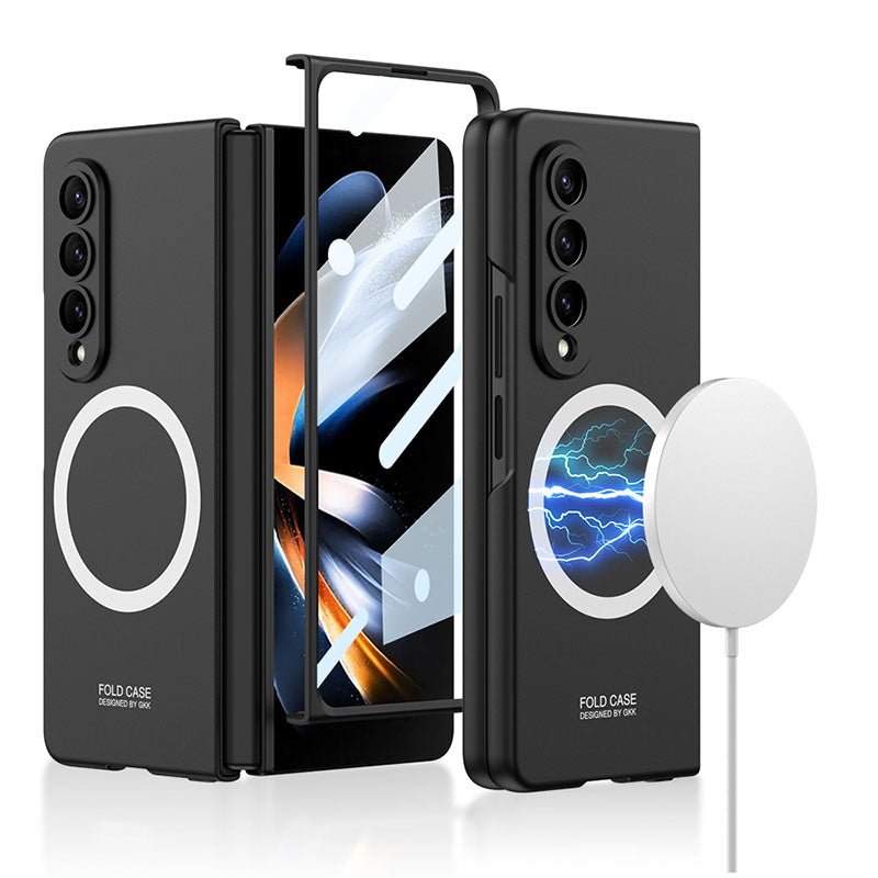 Ultra-thin Protection Magnetic Wireless Charging Phone Case For Samsung Galaxy Z Fold4 Fold3 5G Case With Back Screen Glass Protector Samsung Cases