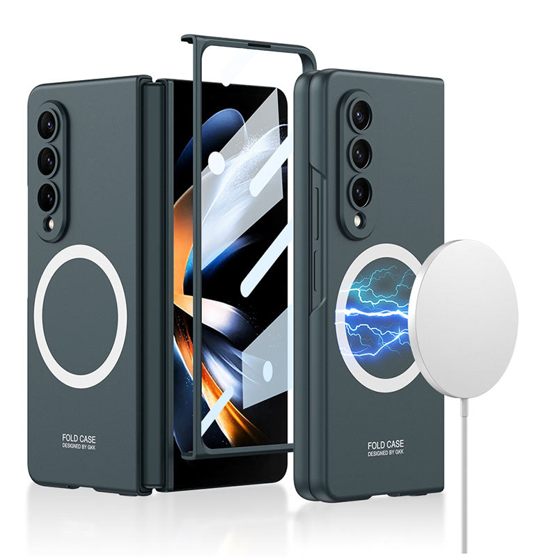 Ultra-thin Protection Magnetic Wireless Charging Phone Case For Samsung Galaxy Z Fold4 Fold3 5G Case With Back Screen Glass Protector Samsung Cases