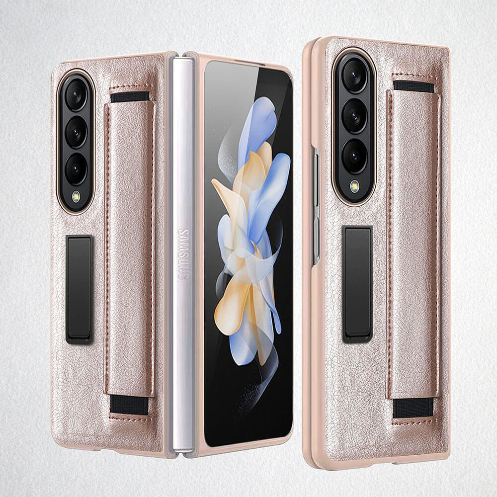Newest Kickstand Wristband Phone Case For Samsung Galaxy Z Fold4 Fold3 With Screen Protector