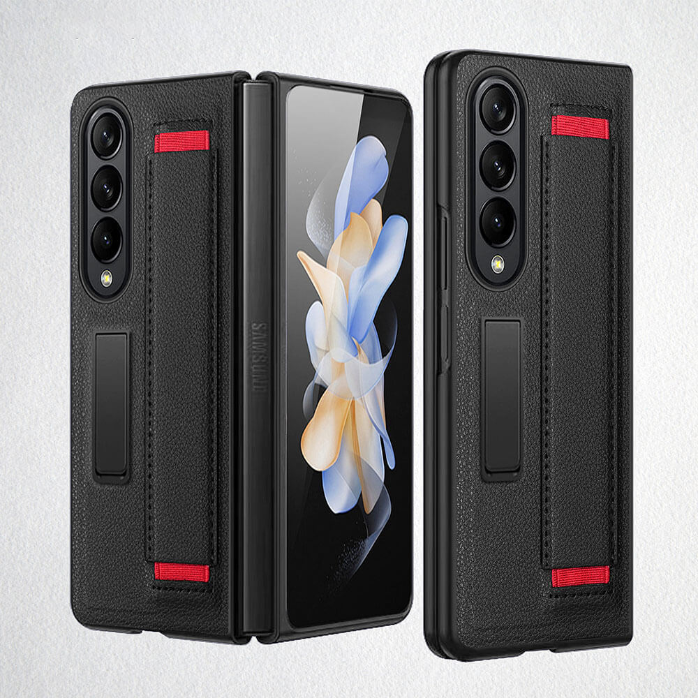 Newest Kickstand Wristband Phone Case For Samsung Galaxy Z Fold4 Fold3 With Screen Protector