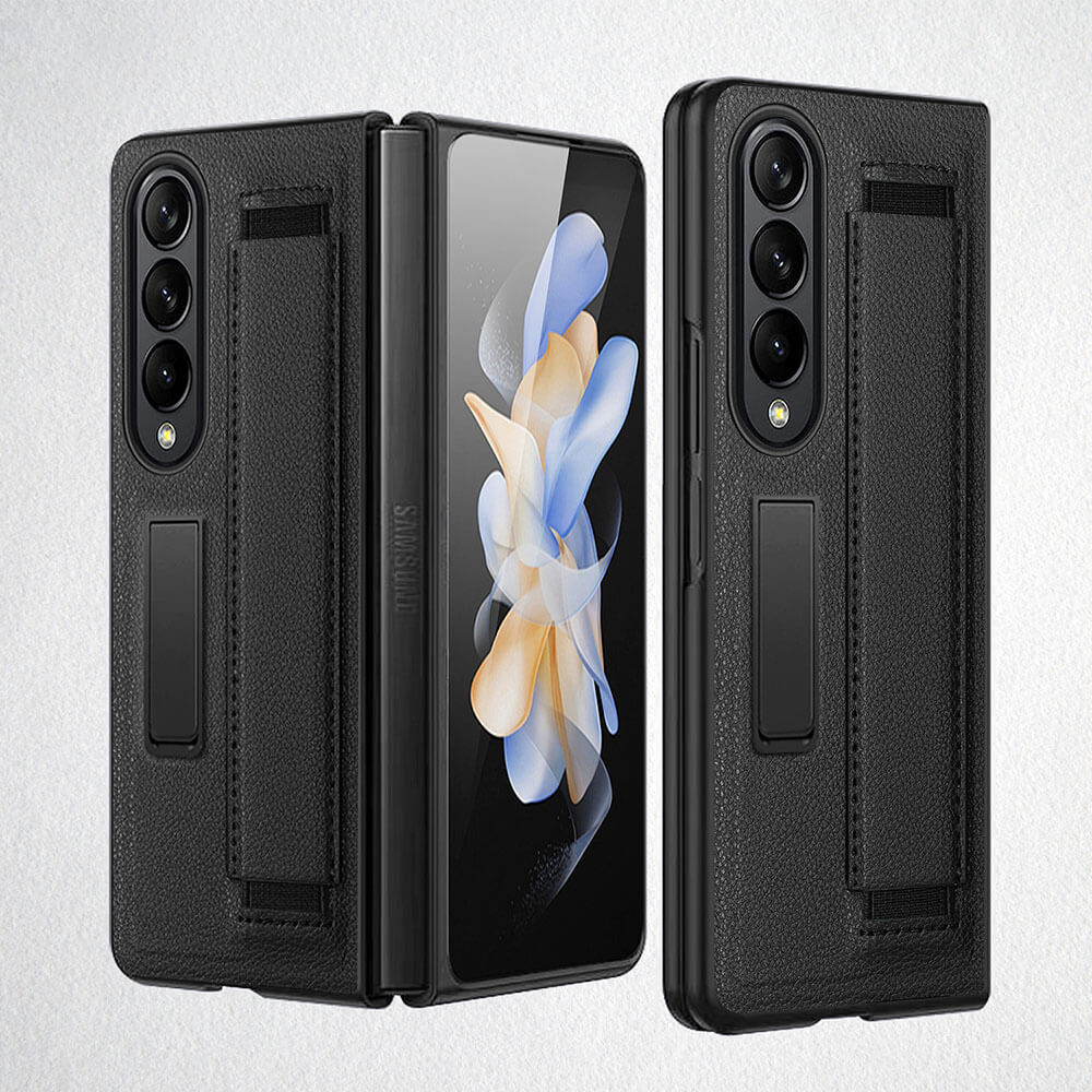 Newest Kickstand Wristband Phone Case For Samsung Galaxy Z Fold4 Fold3 With Screen Protector