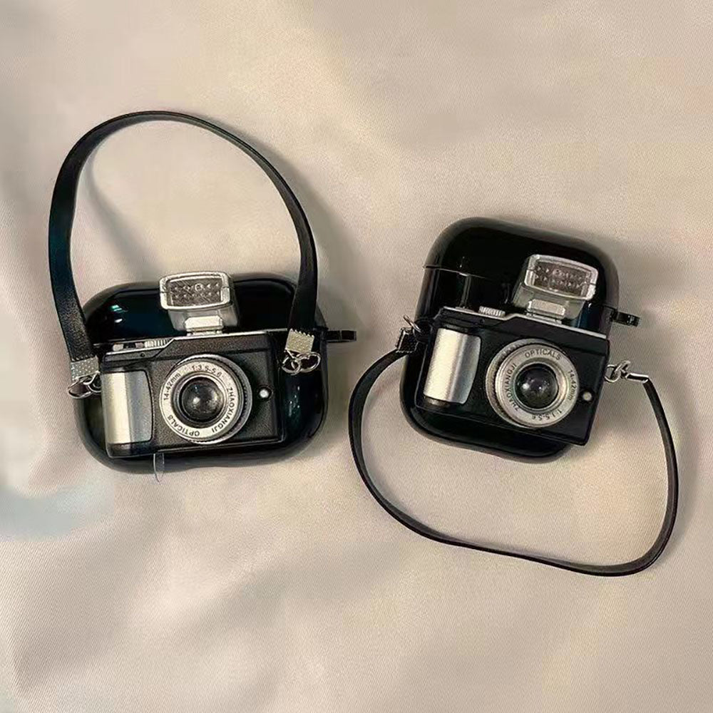 Newest Personalized Retro Glitter Camera Airpod Case
