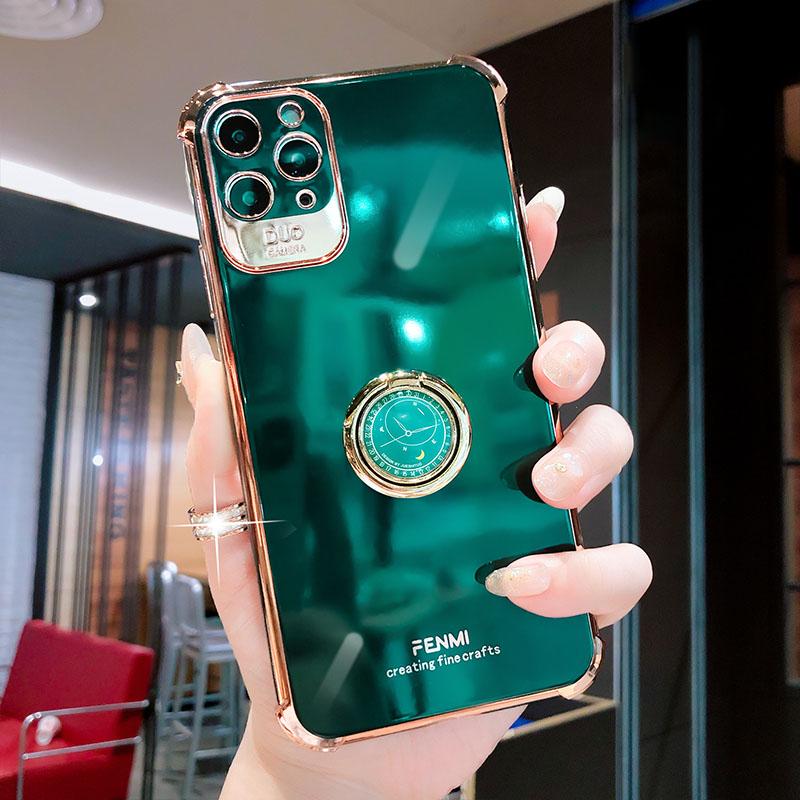 Luxury Electroplated Gold Plating Glitter Case with Ring Holder iPhone Case