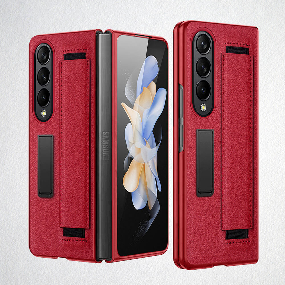 Newest Kickstand Wristband Phone Case For Samsung Galaxy Z Fold4 Fold3 With Screen Protector
