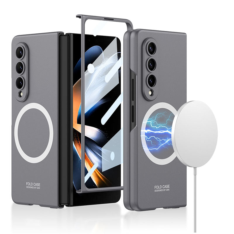 Ultra-thin Protection Magnetic Wireless Charging Phone Case For Samsung Galaxy Z Fold4 Fold3 5G Case With Back Screen Glass Protector Samsung Cases