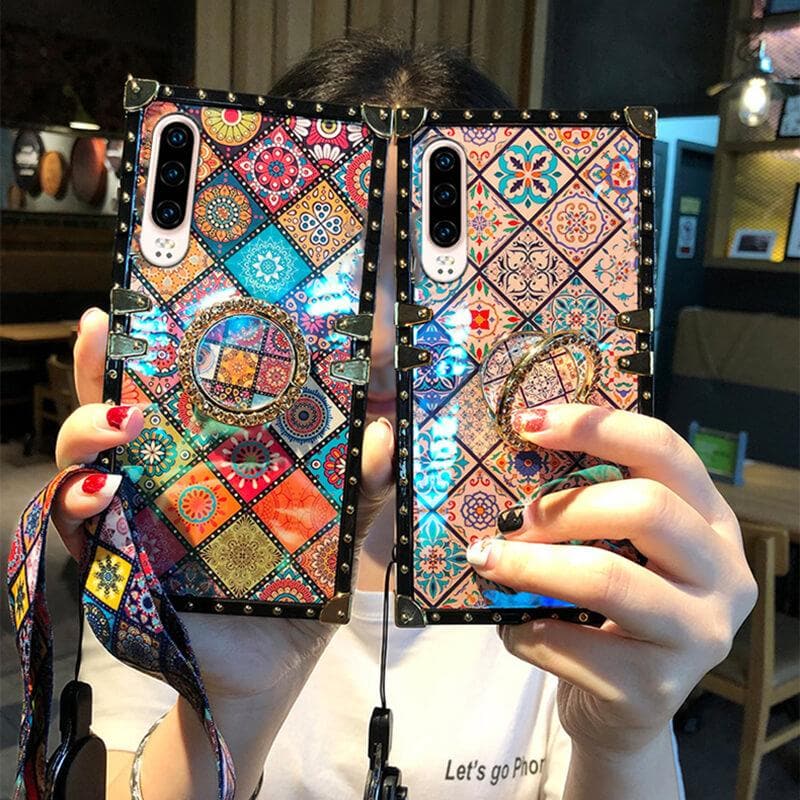 High Quality Bohemian Lanyard Ring Case For iPhone Samsung Huawei