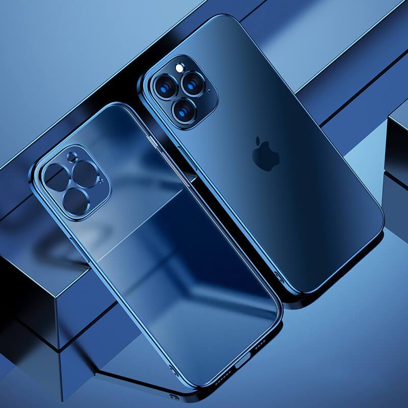 Luxury Square Frame Plating Clear Phone Case For iPhone iPhone Case